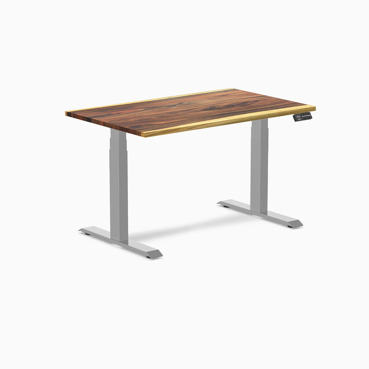Desky Dual Hardwood Sit Stand Desk - Saman 1200 mm grey frame