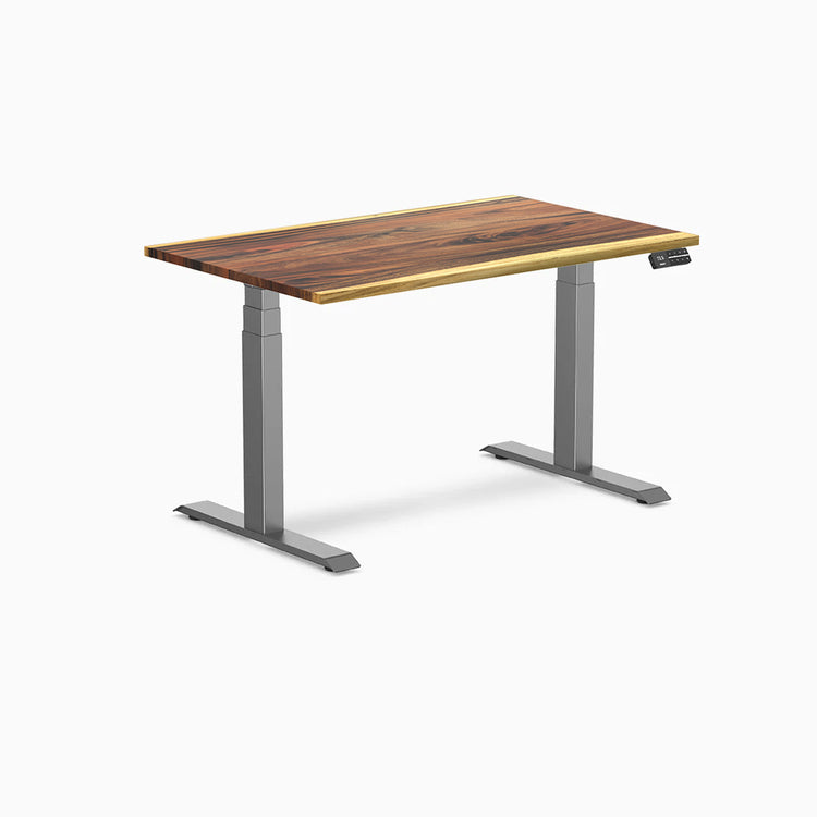 Desky Dual Hardwood Sit Stand Desk - Saman 1200 mm space grey frame