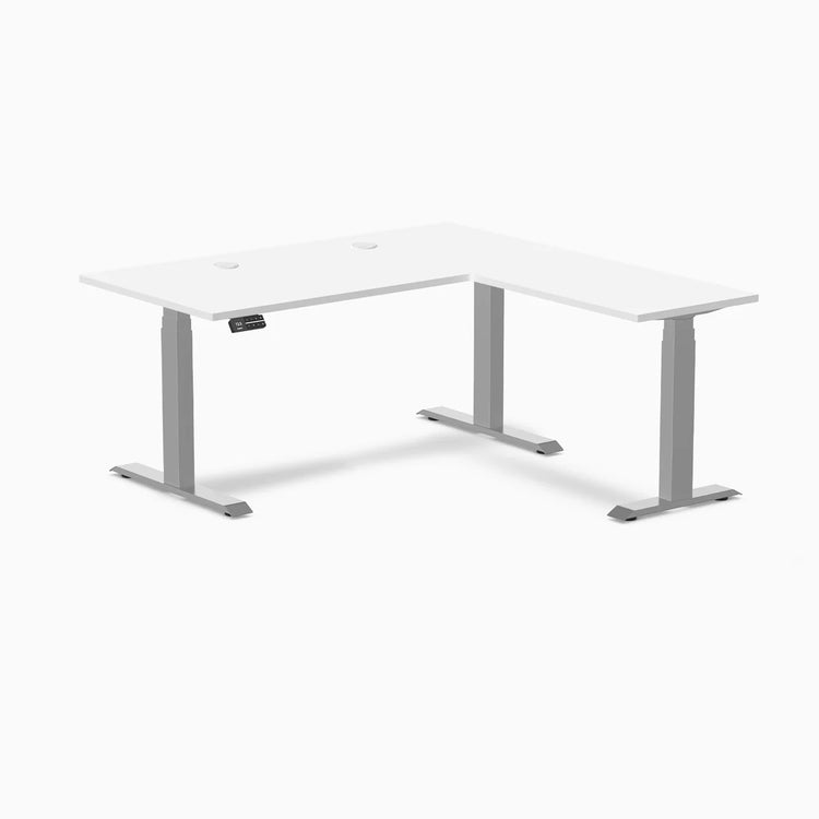 Desky L-Shape Laminate Sit Stand Desk