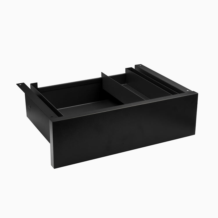 black melamine drawer in black frame