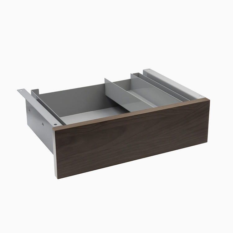 desky minimal drawer - burnished wood in grey frame