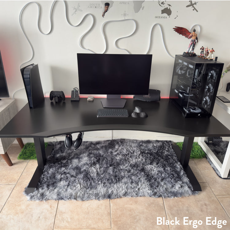 Desky Dual Black Ergo Edge Sit Stand Desk