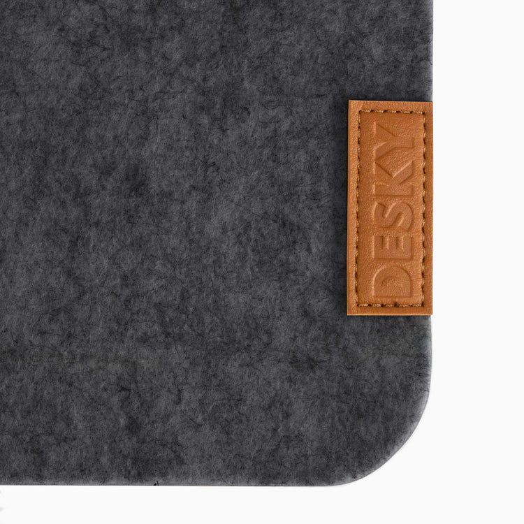 desky cork felt desk pad dark grey