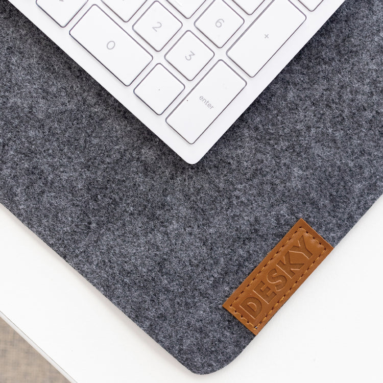 desky cork felt desk pad light grey