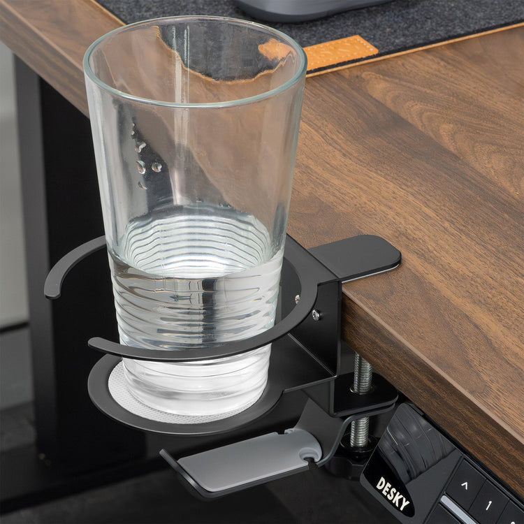 Drink and headphone holder clamp accessory