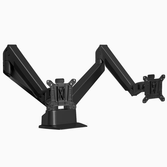 Black desky dual monitor arm