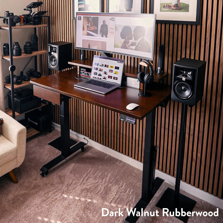 Desky Dual Rubberwood Sit Stand Desk