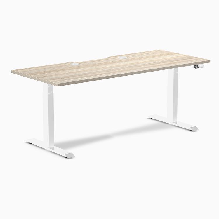 Desky Dual Scalloped Laminate Sit Stand Desk