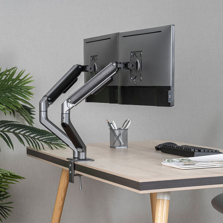 dual spring space grey monitor arm