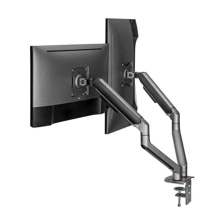 dual screen space grey monitor arm