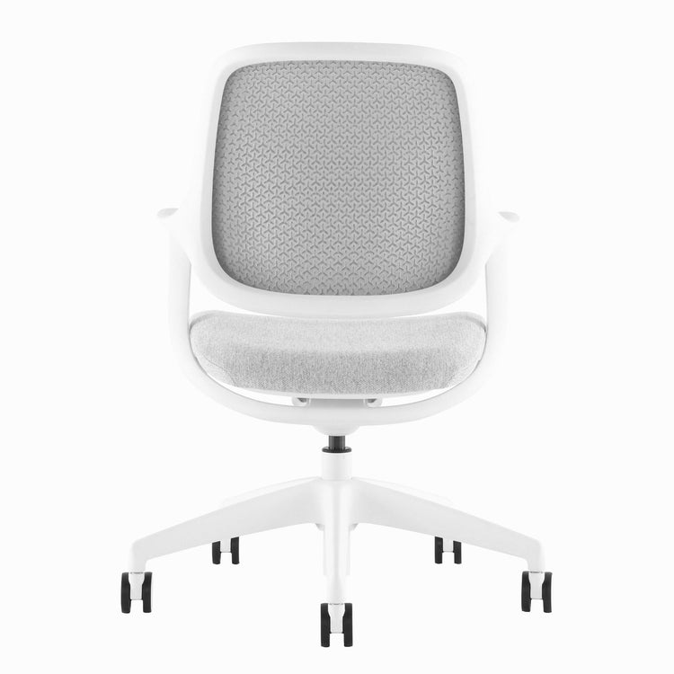 Adjustable low back white office chair