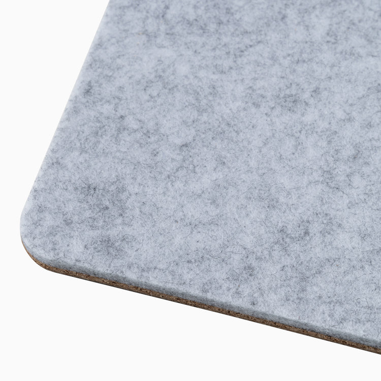 Desky felt cork coaster in light gray texture