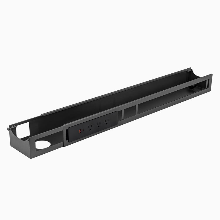 Space grey Desky Integrated cable channel 3 power