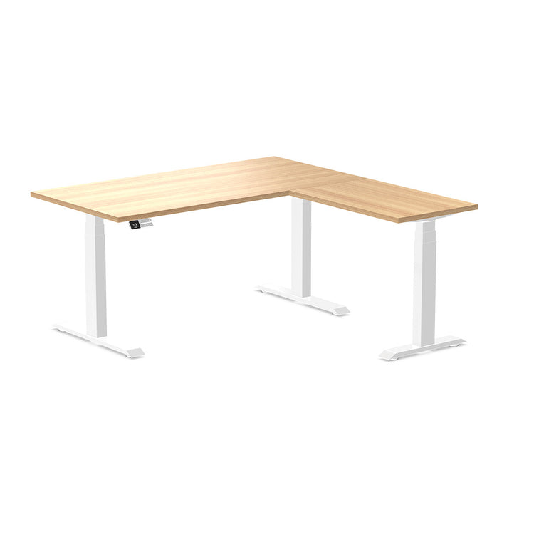 Desky Eco L-Shape Laminate Sit Stand Desk