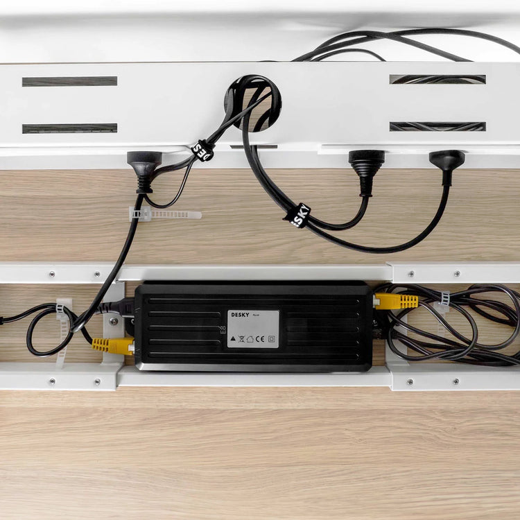 Desky mini cable management channel under desk