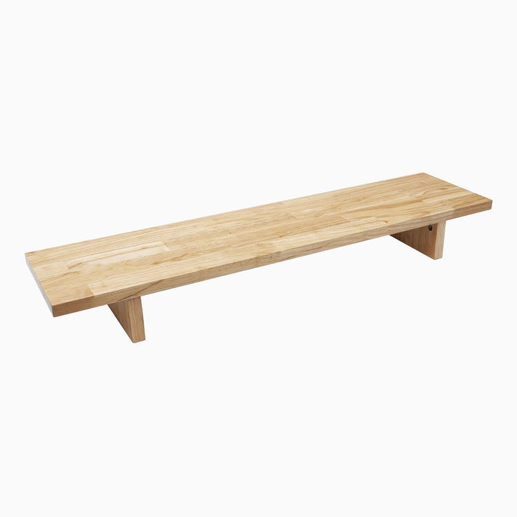 desky wooden monitor stand - natural rubberwood