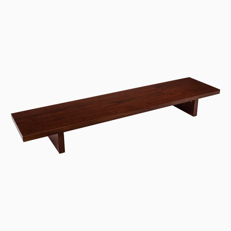 desky wooden monitor stand - red walnut rubberwood