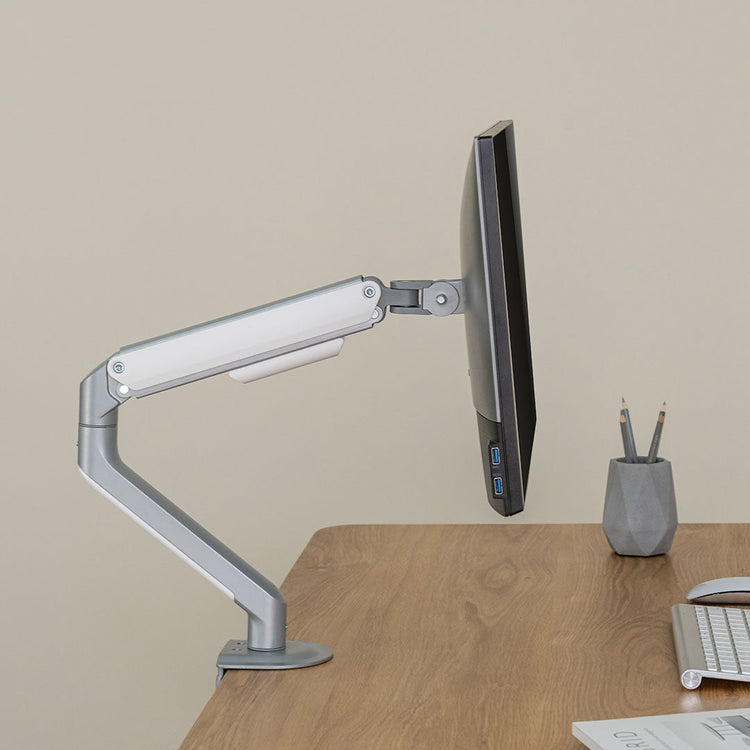 spring mounted mounted arm white