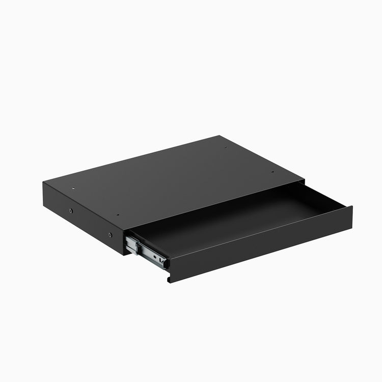 Desky ultra slim drawer in black with no book gap