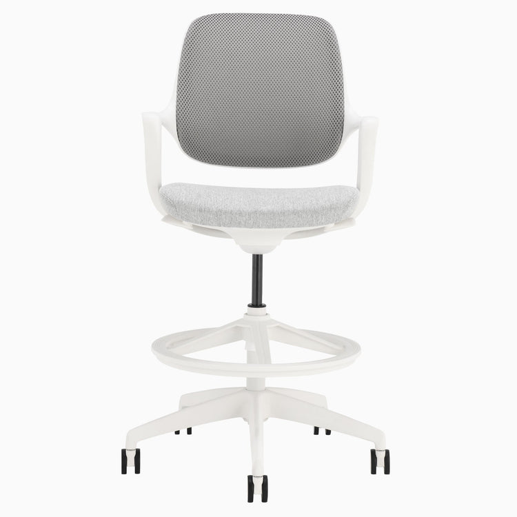 White minimalist drafting chair - Desky