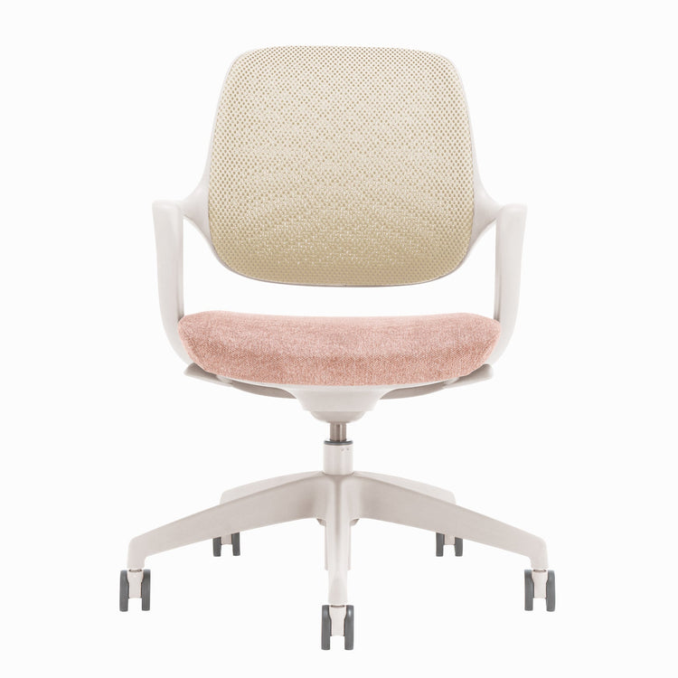 White and peach office desk chair