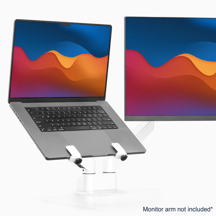 laptop mount in white with laptop