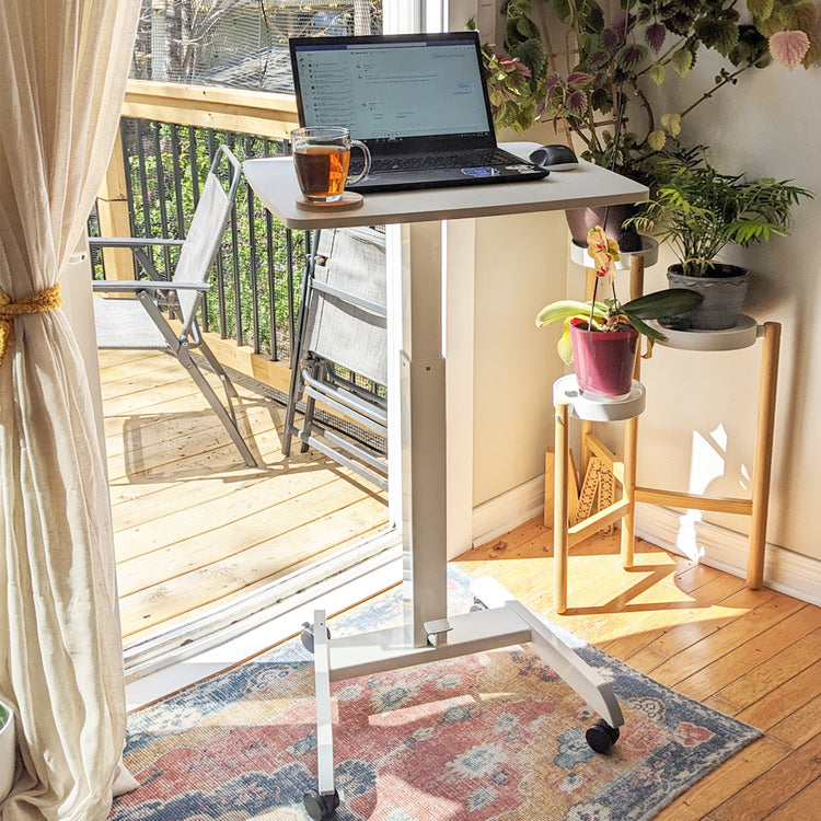 Desky Zero Pedestal Stand Up Desk-White- - Desky Canada