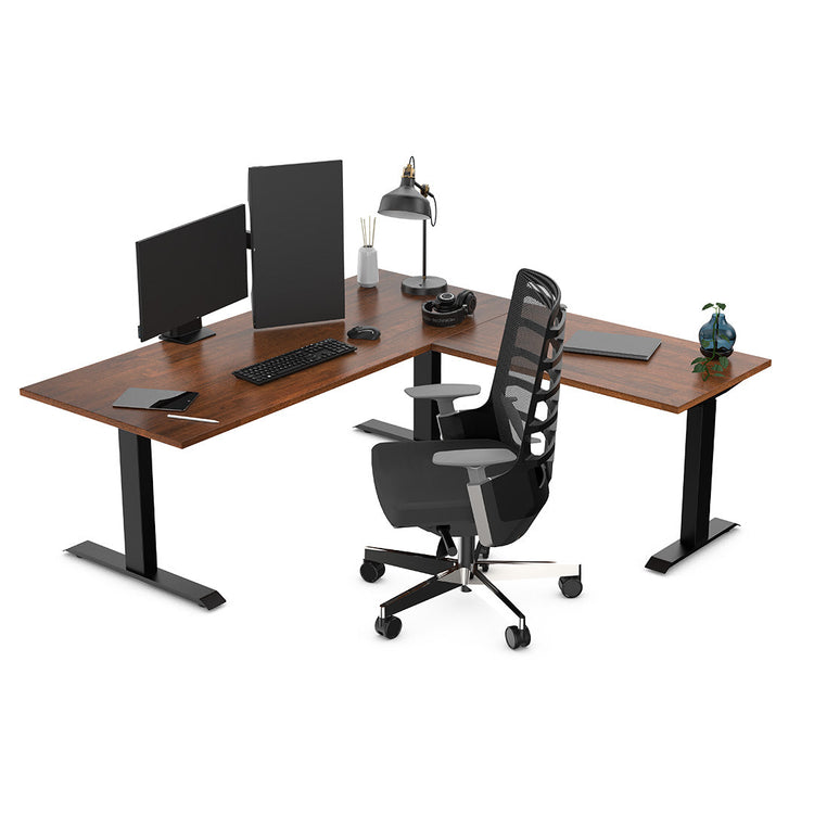 Desky Zero Rubberwood L-Shape Office Desk office setup