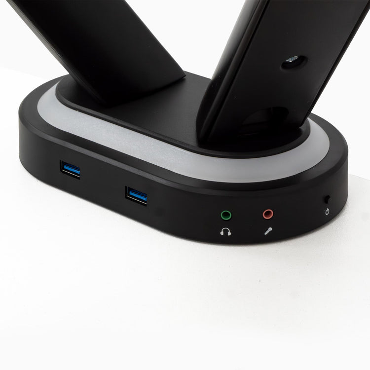 desky dual led gaming monitor arm base components