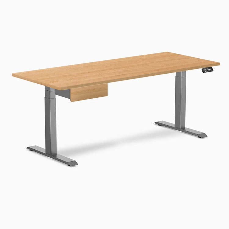 Desky Dual Hardwood Standing Desk With Drawer