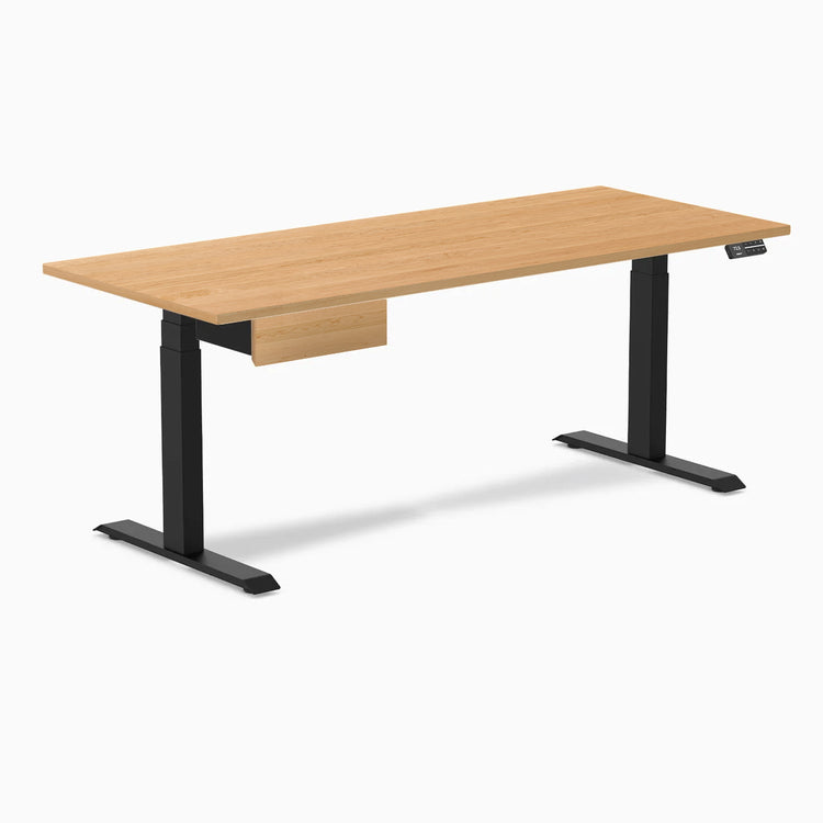 Desky Dual Hardwood Standing Desk With Drawer