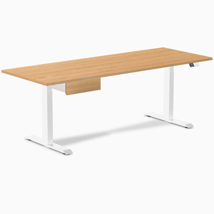 Desky Dual Hardwood Standing Desk With Drawer