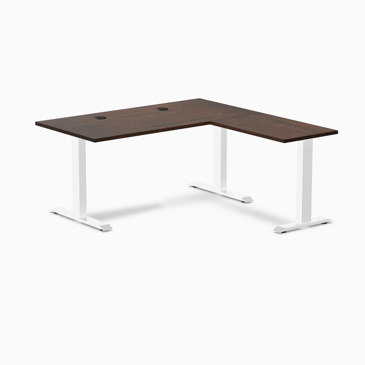 Desky Zero Rubberwood L-Shape Office Desk