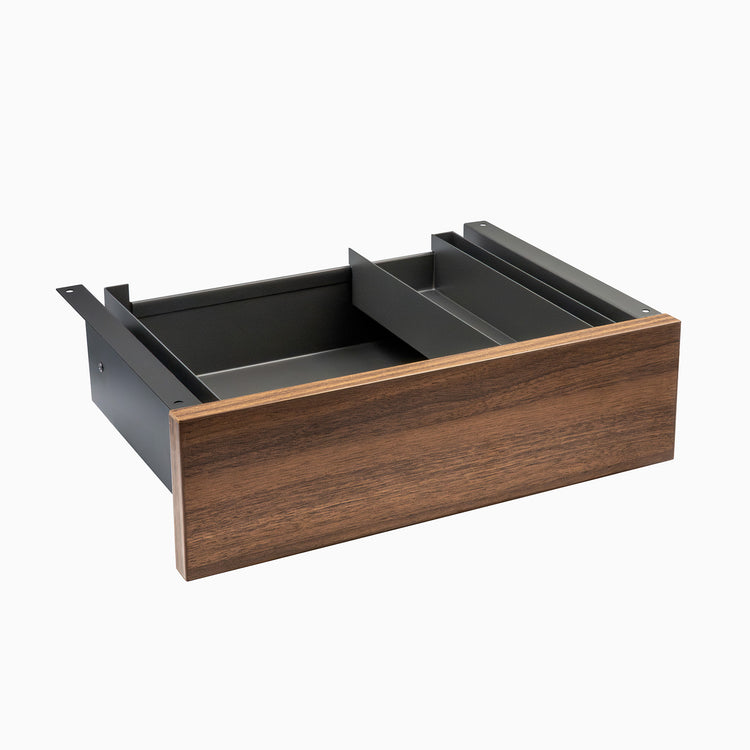 jarrah legno minimal drawer in space grey frame