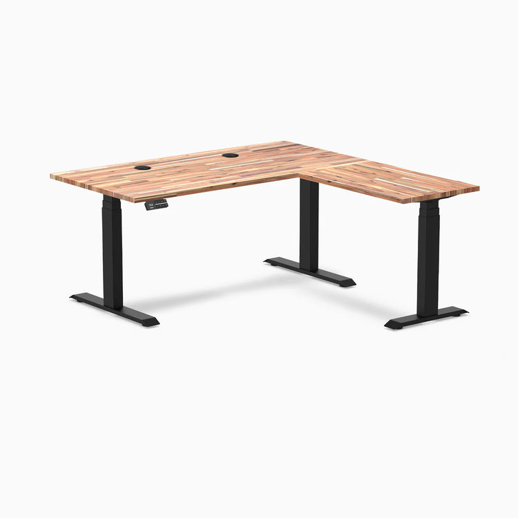 Desky Softwood L-Shape Sit Stand Desk