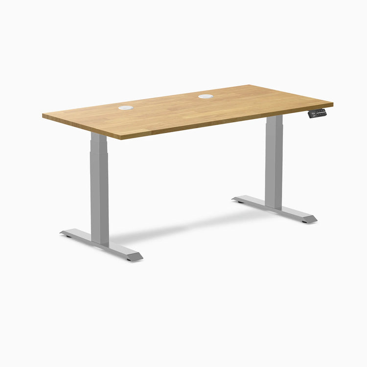Desky Dual Rubberwood Sit Stand Desk