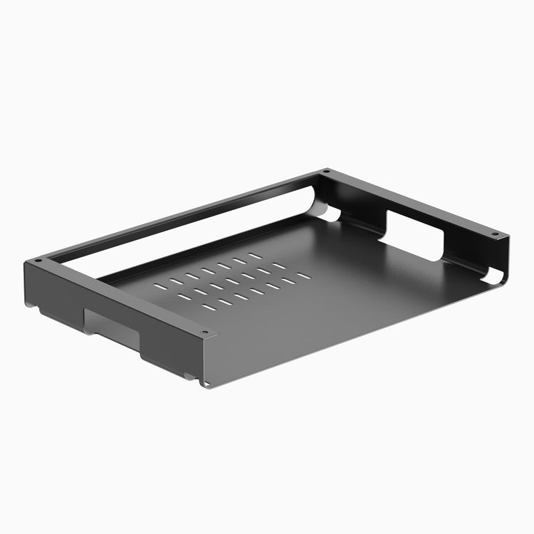 Space grey under desk shelf