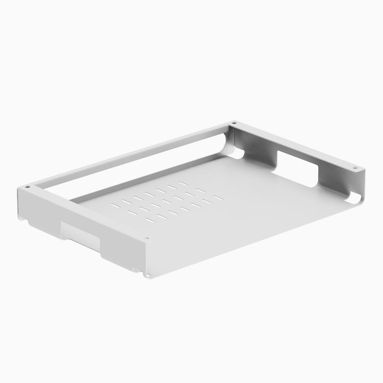 White under desk steel shelf