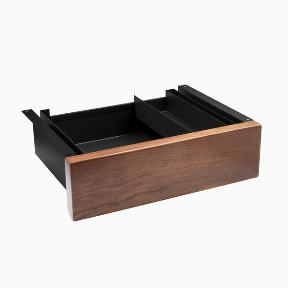 minimal under desk drawer walnut