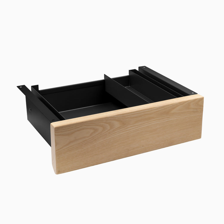 white ash hardwood minimal drawer in black frame