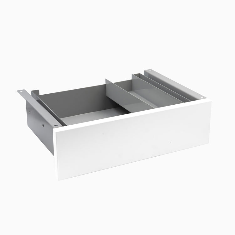 white drawer in grey frame