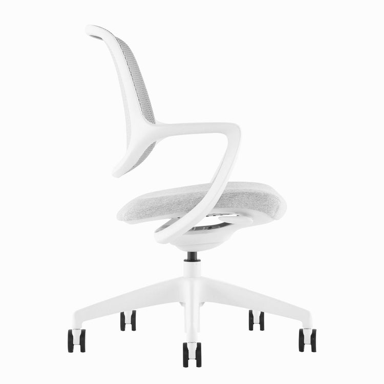 Height adjustable office desk chair white