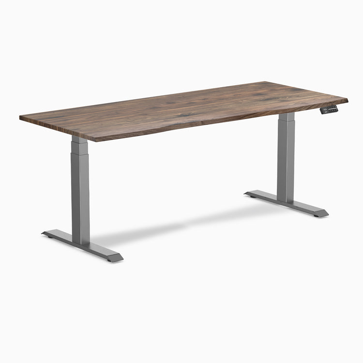 Dual motor standing desk hardwood natural walnut - Desky