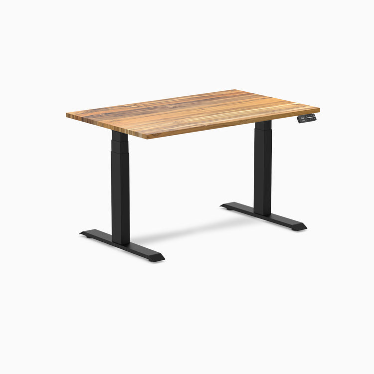 Dual motor standing desk hardwood teak - Desky