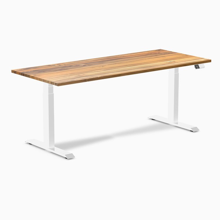 Dual motor standing desk hardwood teak - Desky