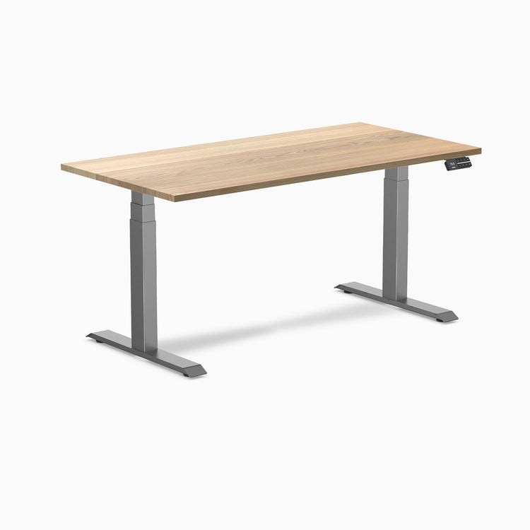 Dual motor standing desk hardwood white ash - Desky