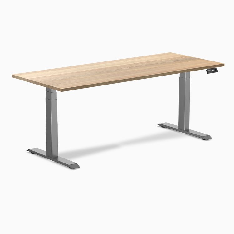 Dual motor standing desk hardwood white ash - Desky