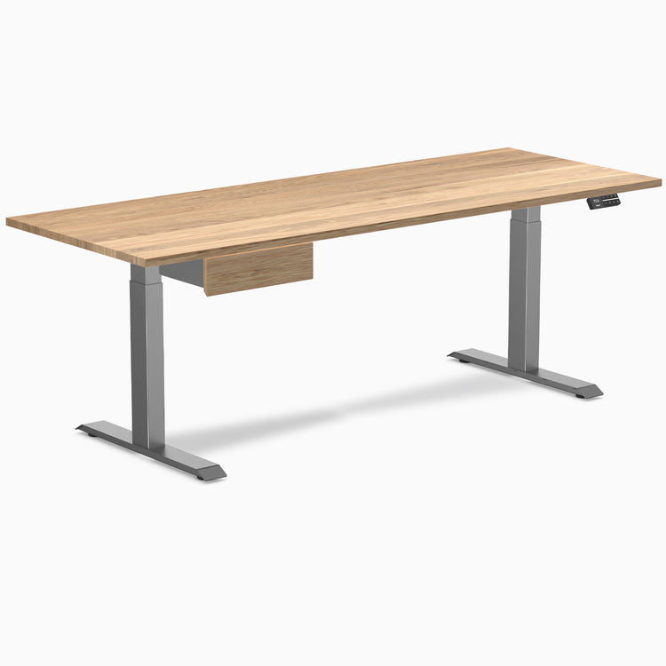 Desky Dual Hardwood Standing Desk With Drawer