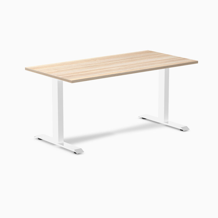 Desky fixed laminate 1500mm in classic oak with white legs