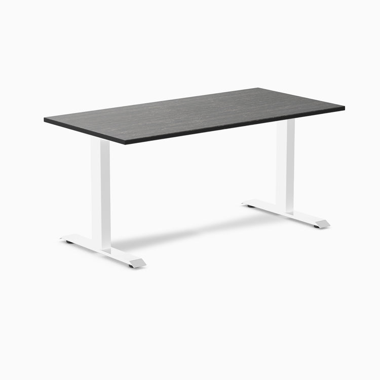 Desy fixed dark bamboo desk 1500mm in white